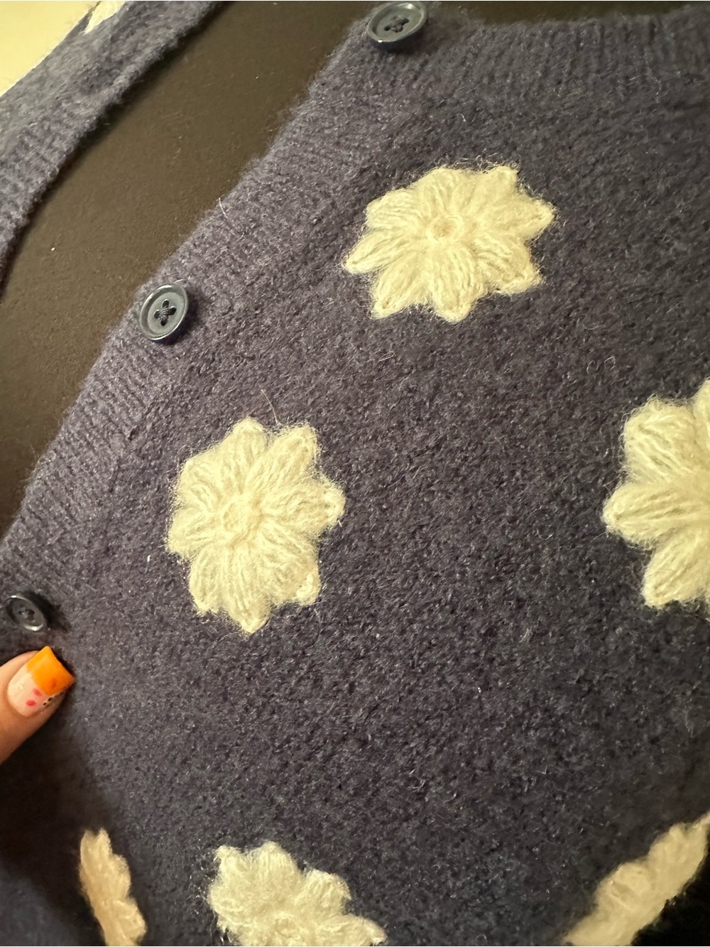 NWT Belle Isle Navy Floral Appliqué cardigan 18/20